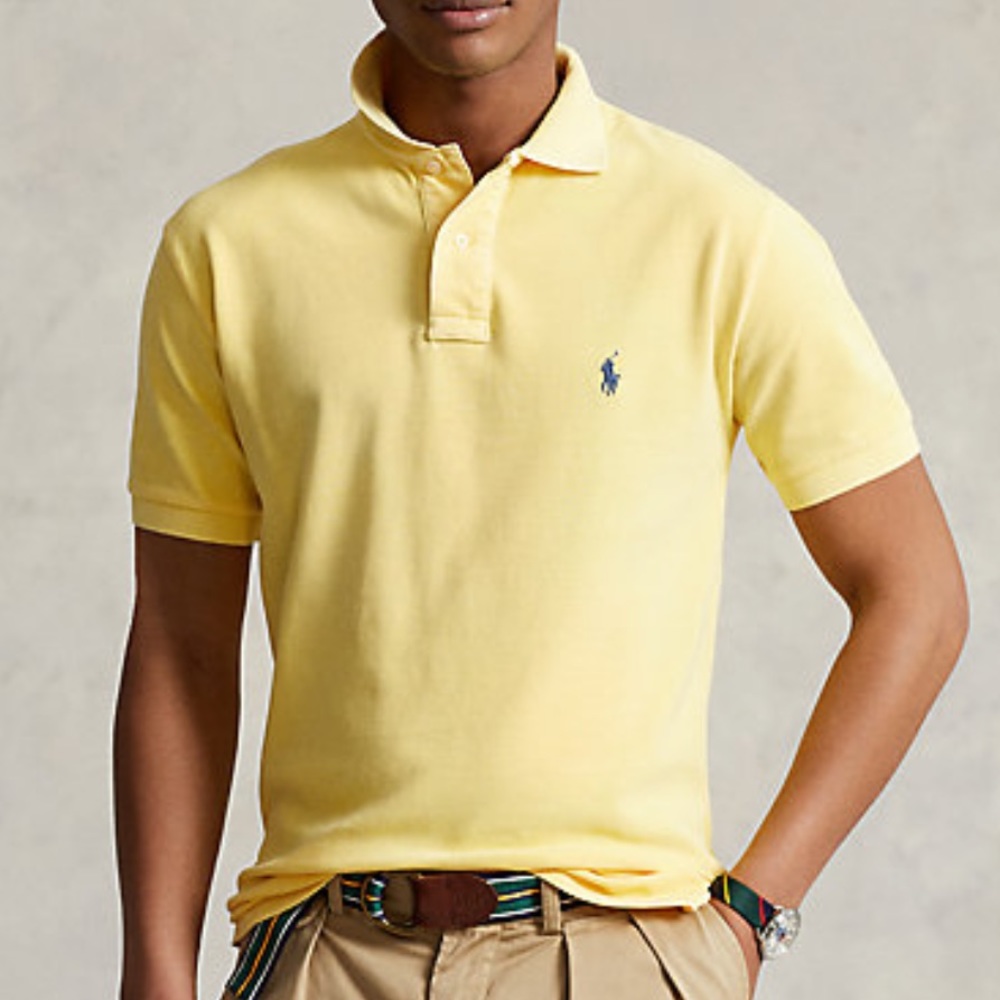 Men’s Polo Ralph Lauren “Original Fit Mesh Polo Shirt” in Empire Yellow, Size XL